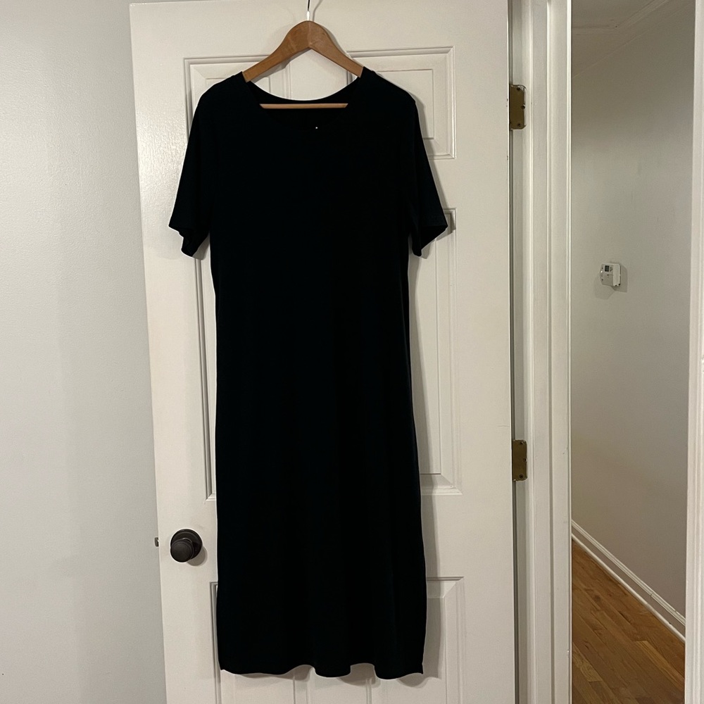 A New Day, black tshirt dress with slits on both sides, size XXL
